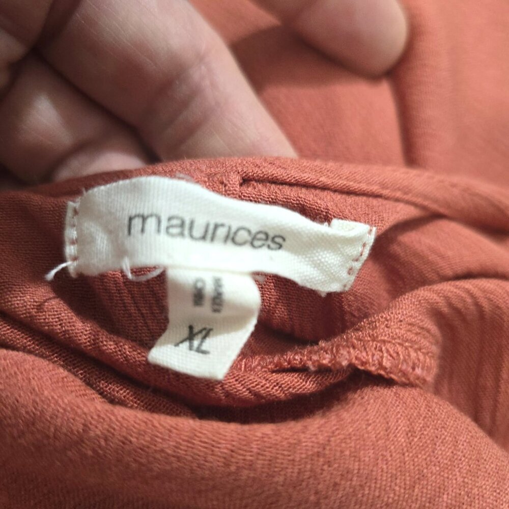 Maurices Terracota Rust Open Front Boho Floral Cu… - image 7